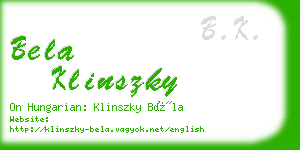 bela klinszky business card